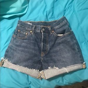 Levi Medium/Dark Jean Shorts